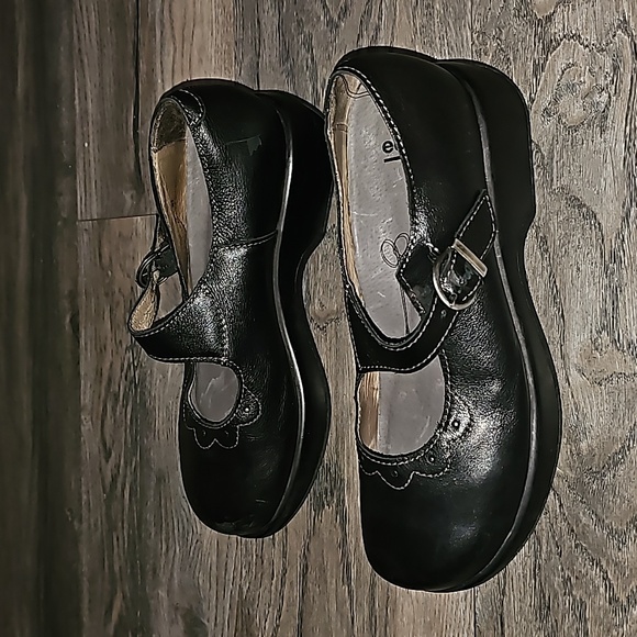 Earth Mary Jane low-wedge heels black leather size 41 comfy (i4) - Picture 2 of 8